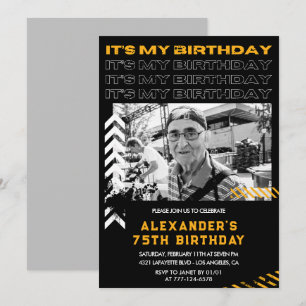 75th birthday invitations Men Photo Spray paint