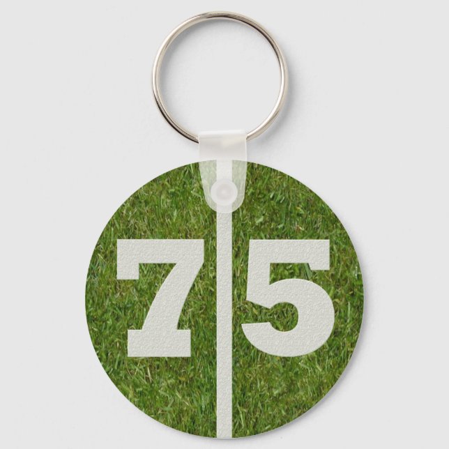 75th Birthday Keychain Party Favor (Front)