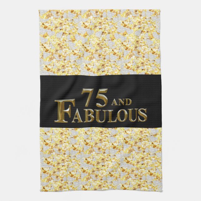 75th Birthday  Kitchen Towel (Vertical)