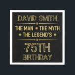 75th Birthday Man Myth Legend Napkins<br><div class="desc">A funny birthday card for dad,  brothers,  uncles and other men. Personalize it by adding a name.</div>