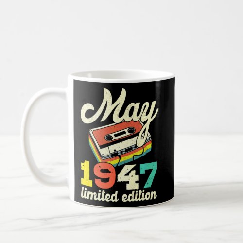 75th Birthday May 1947 Vintage Cassette  Coffee Mug
