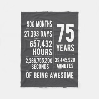 75th Birthday Men Women Funny 75 Years Old  Fleece Blanket