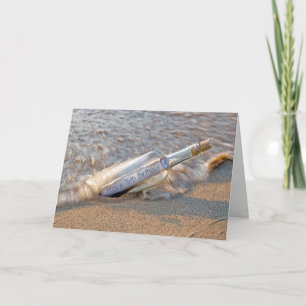 75th birthday message in a bottle card