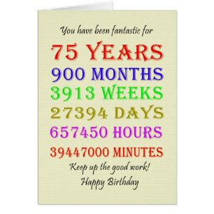 75th Birthday Milestones Cards