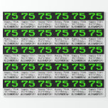 [ Thumbnail: 75th Birthday - Nerdy / Geeky Style "75" and Name Wrapping Paper ]