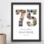 75th Birthday Number 75 Custom Photo Collage Poster<br><div class="desc">Celebrate 75th birthday with this personalized number 75 photo collage poster. This customizable gift is also perfect for wedding anniversary. It's a great way to display precious memories from your wedding and married life. The poster features a collage of photos capturing those special moments, and it can be customized with...</div>