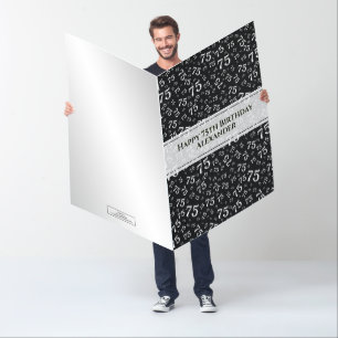 75th Birthday Number Pattern Black/WhiteJumbo Card