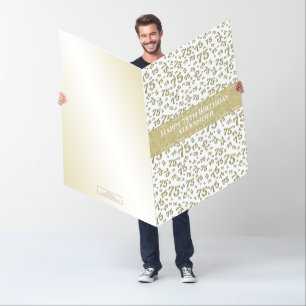 75th Birthday Number Pattern Gold/White Jumbo Card