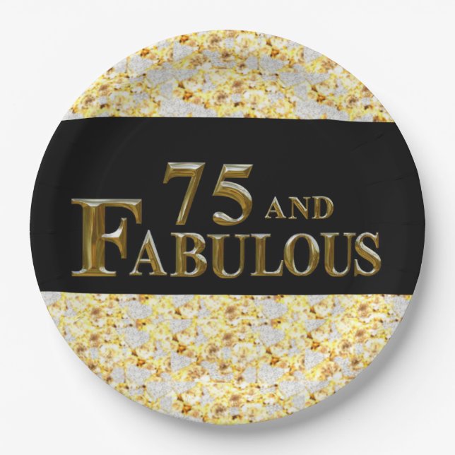 75th Birthday  Paper Plates (Front)