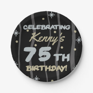75th Birthday Party Add Your Name Paper Plates