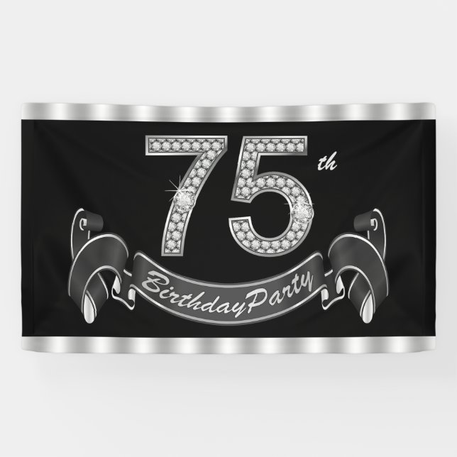 75th Birthday Party Banner (Horizontal)