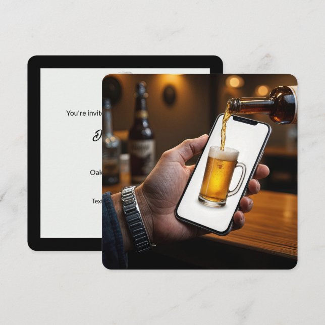 75th Birthday Party Beer Mug Invitation (Front/Back)