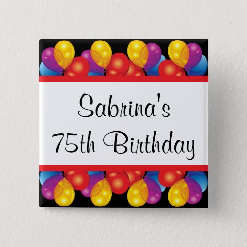 75th Birthday Party  DIY Text Button