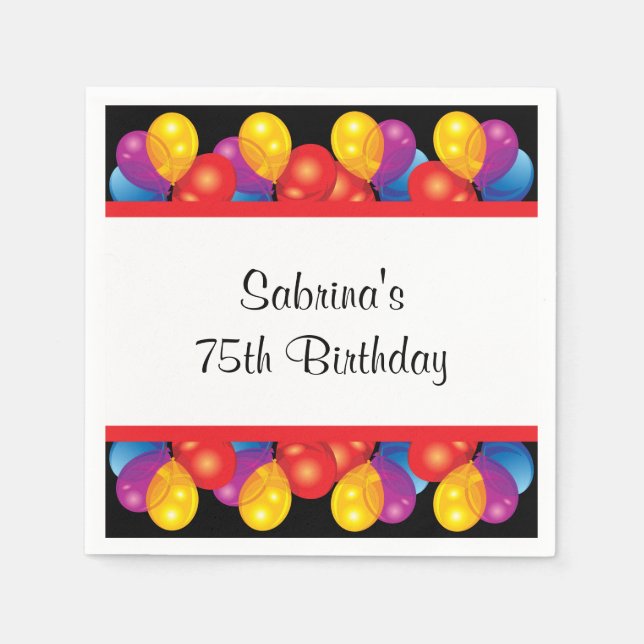 75th Birthday Party | DIY Text Napkins (Front)