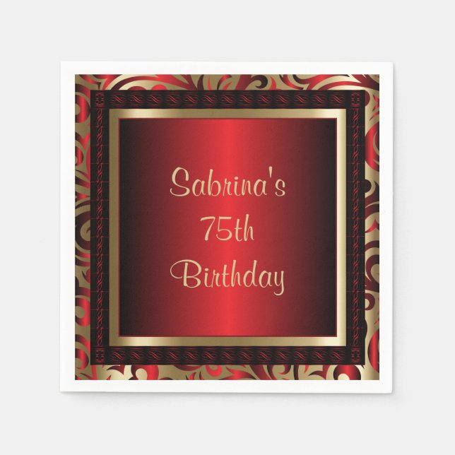 75th Birthday Party | DIY Text Napkins (Front)