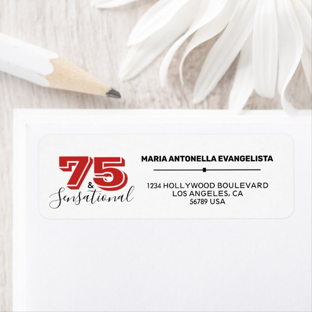 75th Birthday Party Event 75 & SENSATIONAL Label (Insitu)