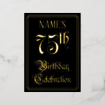 [ Thumbnail: 75th Birthday Party — Fancy Script & Custom Name Invitation ]