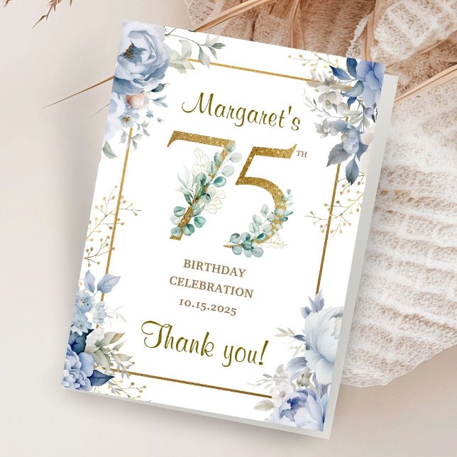 75th Birthday Party Folded Thank You Cards (Creator Uploaded)