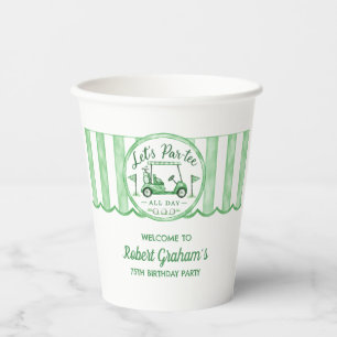 75th Birthday Party Golf Theme Let's Par-tee  Paper Cups