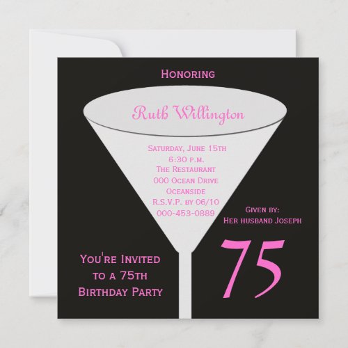 75th Birthday Party Invitation -- 75th Toast