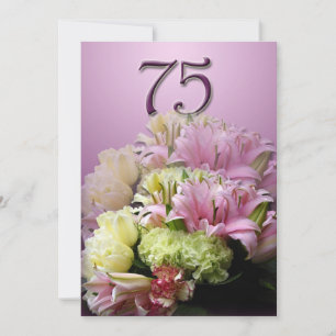 75th Birthday Party Invitation - Bouquet