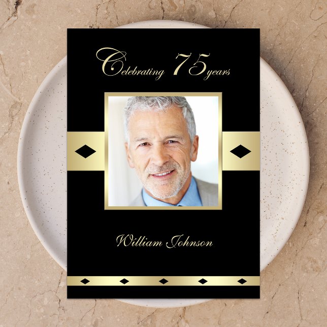 75th Birthday Party Invitation Photo 75th (Creator Uploaded)