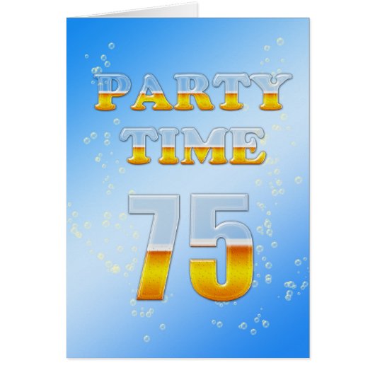 75th birthday party invitation with lots of beer (Front)