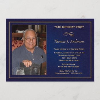 75th Birthday Party Invitations - Add Your Photo by SquirrelHugger at Zazzle
