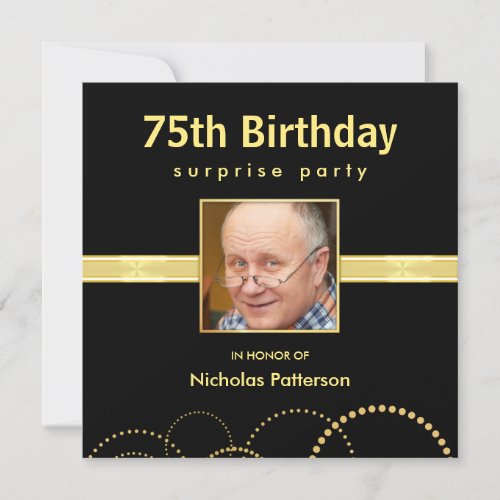 75th Birthday Party Invitations - Custom Photo