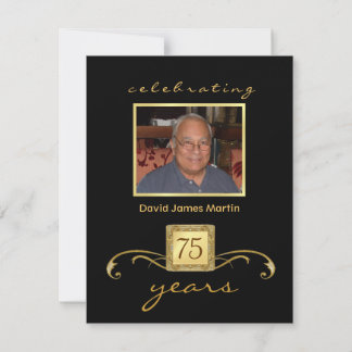 75th Birthday Party Invitations - Formal Monogram