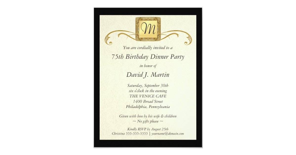 Formal 75Th Birthday Invitations 3