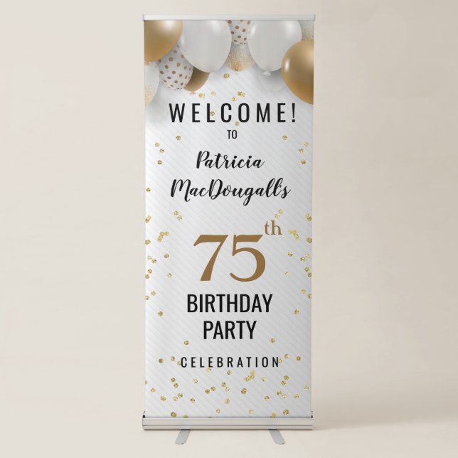 75th Birthday Party Retractable Banner (Front)