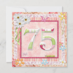 75th birthday party scrapbooking style invitation