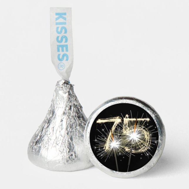 75th Birthday Party Sparklers Hershey®'s Kisses® (Front)