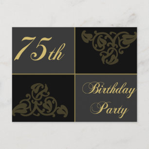 75th Birthday Party supplies Invitation Postcard