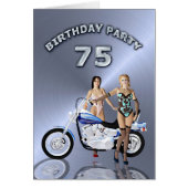 75th Birthday party with a girl and motorbike (Front)