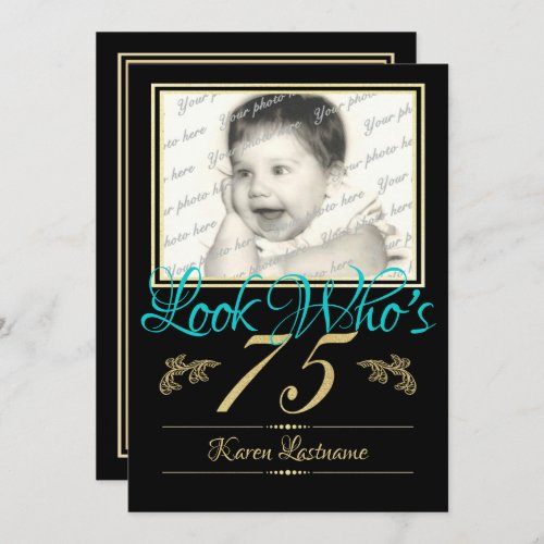 75th Birthday Party with Photo Invitation