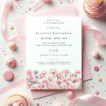 75th Birthday Pink Carnation January Birth Flower Invitation<br><div class="desc">Perfect invitation for an January birthday party. Carnation is the birth flower for that month. It forms a pretty watercolor bottom border on this floral invitation template. All text is editable</div>