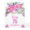 75th birthday pink watercolor floral card