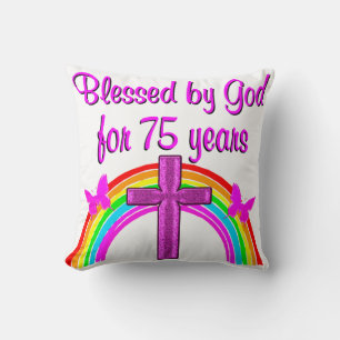 75TH BIRTHDAY PRAYER PERSONALIZED DESIGN THROW PILLOW