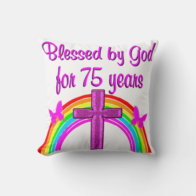 75TH BIRTHDAY PRAYER PERSONALIZED DESIGN THROW PILLOW (Front)