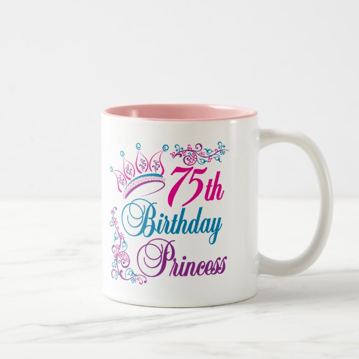 75th Birthday Princess Coffee Mugs