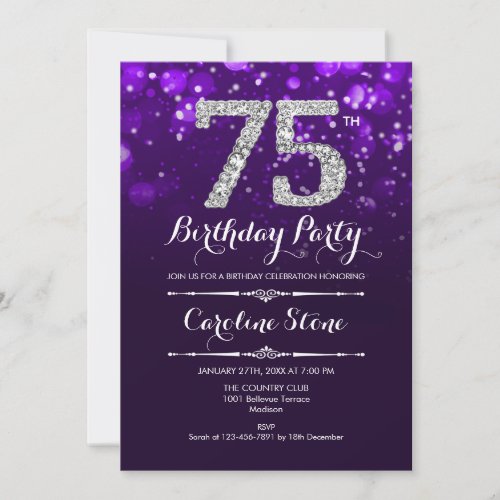 75th Birthday - Purple Silver