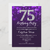 75th Birthday - Purple Silver