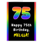 [ Thumbnail: 75th Birthday: Rainbow Spectrum # 75, Custom Name Card ]