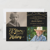 75th Birthday Retro 75 YEARS IN MAKING Lights Invitation (Front)