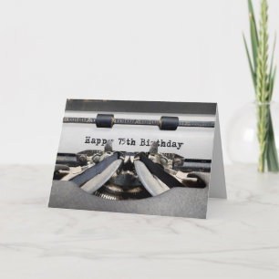 75th Birthday Retro Typewriter Card