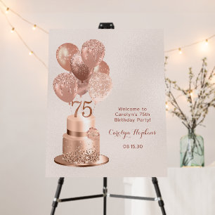 75th Birthday Rose Gold Cake Foam Board