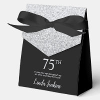 75th Birthday Silver Glitter Thank You