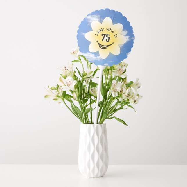 75th Birthday Summer Sunshine Balloon (Vase)